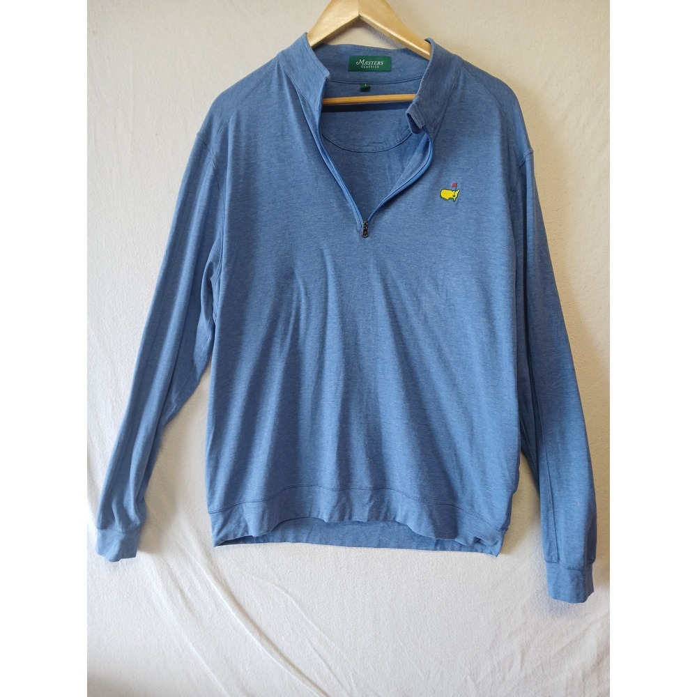 Masters collection blue 1/2 zip golf country club preppy small stain large